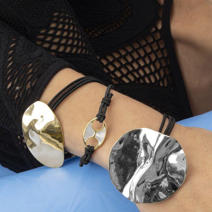 Chouchou en nacre blanche avec finition or jaune 18 carats - Idmo