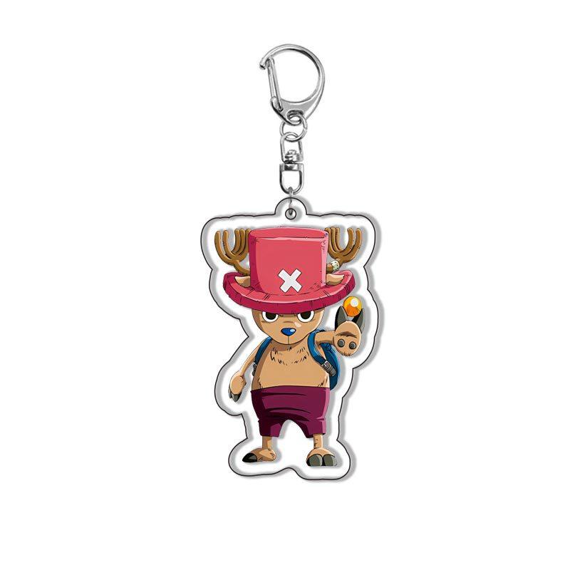 Portachiavi Ciondolo in Acrilico Anime One Piece Luffy Chopper Zoro Roronoa Accessorio per Zaino Alta Qualità Bel Design
