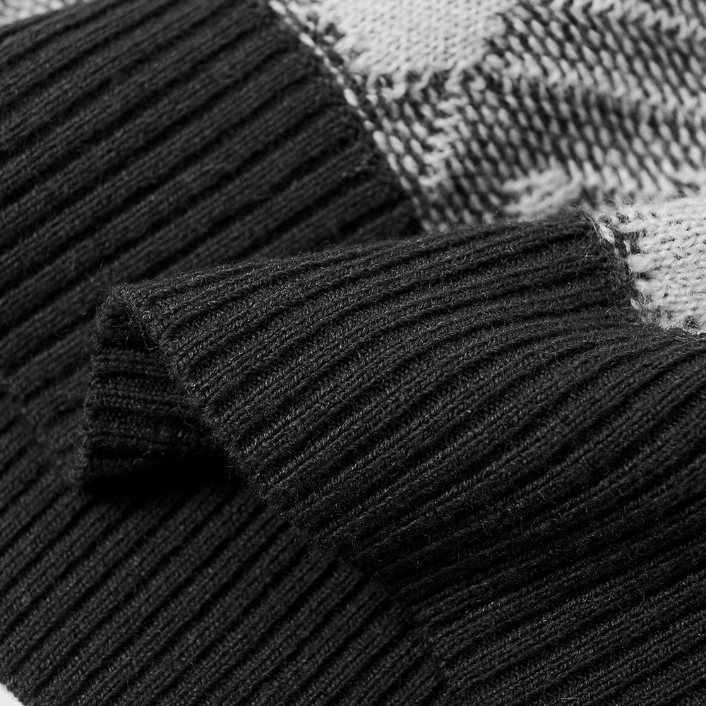 Jersey de manga larga con cuello redondo y diamantes vintage para hombre