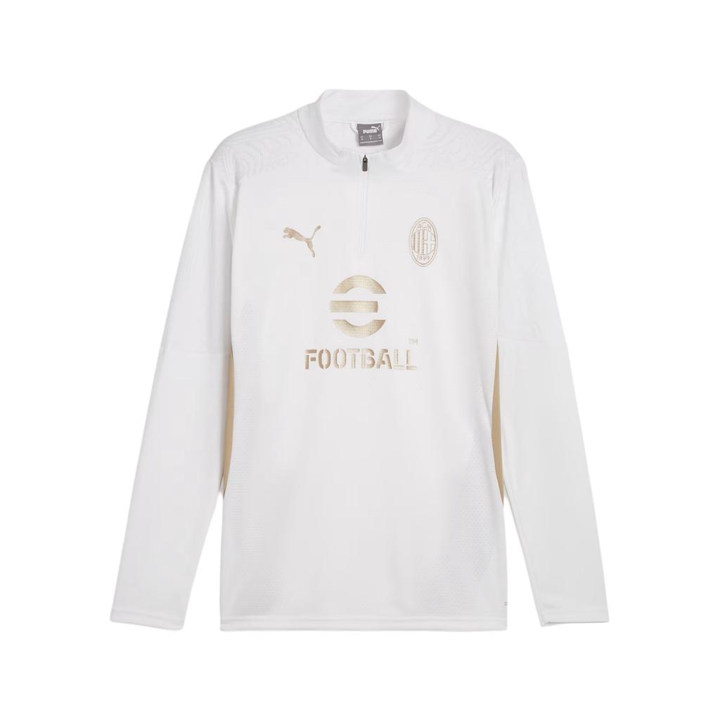 Puma X AC Milan Collaboration Fashion Slim Fit Comfortable Long Sleeve T-Shirt Men Tops White Gold 777501-14