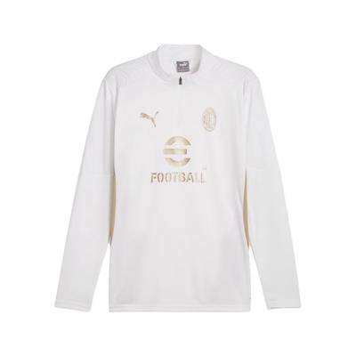 X AC Milan Collaboration Fashion Slim Fit Comfortable Long Sleeve T-Shirt Men Tops White Gold 777501-14