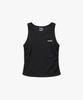 Ribbed Shirred Sleeveless Women'S Black