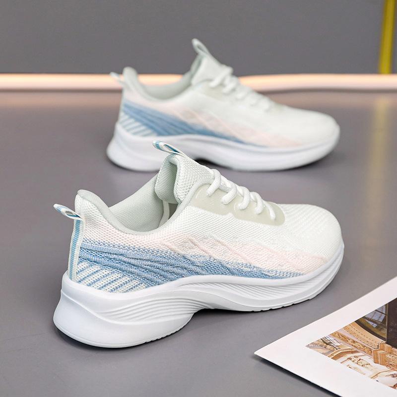 Brand Sports Shoes Women's Single Mesh Hollow Breathable Fitness Running Shoes Non-slip Lightweight Soft Sole Shock-absorbing Student Casual Shoes