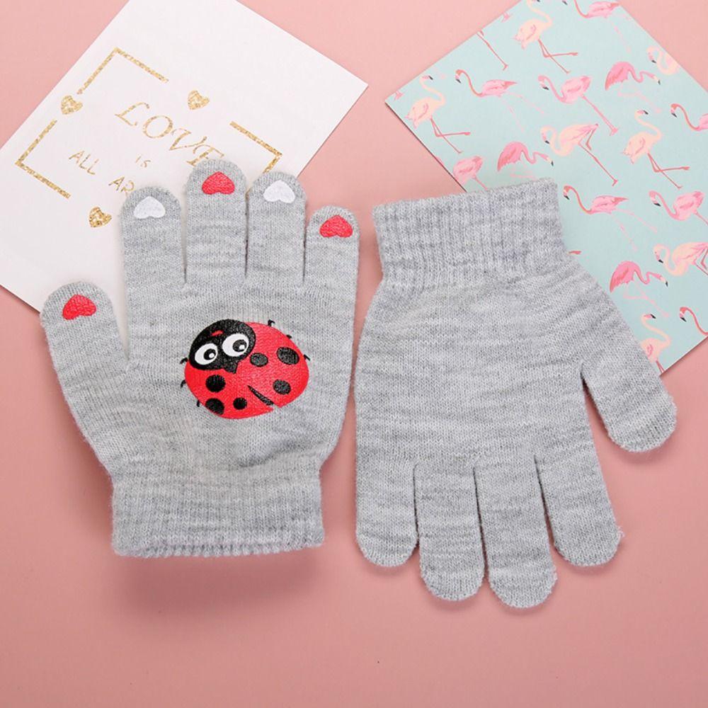 Thicken Warm Mittens Windproof Writing Gloves Cartoon Children Knitted Gloves  For Boys/Girls