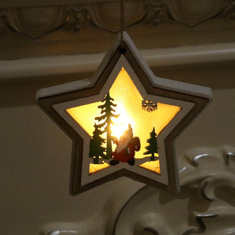 Christmas Decorations Christmas Lights Light Up Wood Pendants Christmas Tree Pendants Christmas Gifts