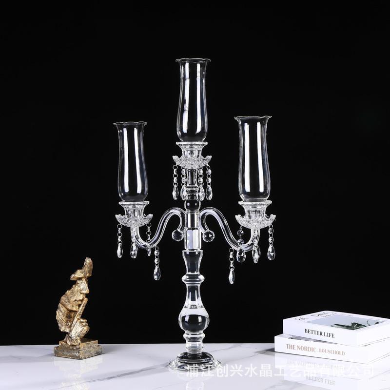 

Glass Crystal Candle Holder Wedding Candle Holder Ornaments Candlelight Dinner Decorations Candlestick Candle Storage Container