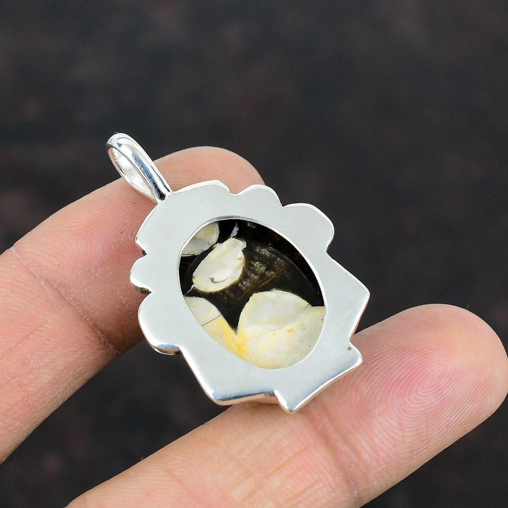 Peanut Wood Jasper Pendant Natural Gemstone Pendant 925 Sterling Silver Pendant Handmade Dainty Jewelry Gift For Women Healing Stone Pendant