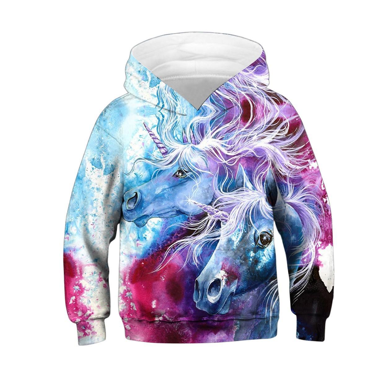 Herbst 3D Niedliche Tierdrucke Hoodies Modische Lässige Sport Langarm Kinder Jungen Kapuzen-Sweatshirts 160
