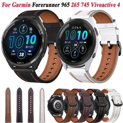 22mm Band For Garmin Forerunner 965 265 745 255M Watch Strap Leather Bracelet Vivoactive 4 Venu 2 3 Wristband Replacement Correa