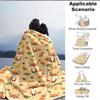 1pc Autumn Foxes Blanket, Lightweight Flannel Throw Blanket for Sofa, Bed, Travel, Camping, Living Room, Office, Couch038