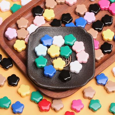 10 Pezzi 14.5mm Moda Perline a Fiore 14.5mm Acrilico Fiore a Cinque Petali Perline Sciolte DIY Accessori per Gioielli Materiali per Creazione Collana Bracciale Orecchini