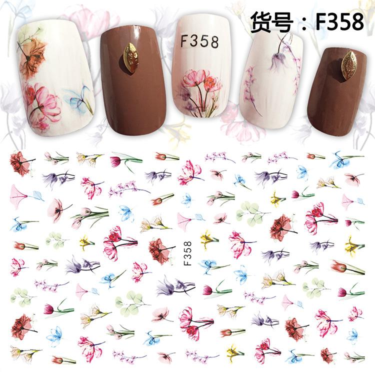 Self Adhesive Flower Unicorn Pattern Nail Art Decorations Stickers And Decals Acrylic Manicure Nails Supplies Tool HQ