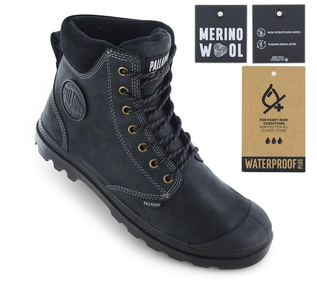 Palladium Pampa Sport Cuff Thinsulate WP+ Водонепроницаемые - Зимние ботинки Черные 79546-008-M ОРИГИНАЛ