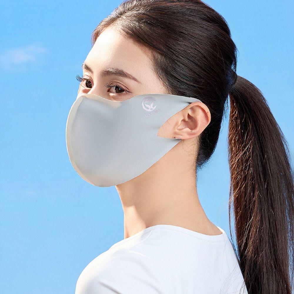 Summer Face Cover Sunscreen Face Scarf Face Gini Mask Adjustable Ice Silk Mask  Riding