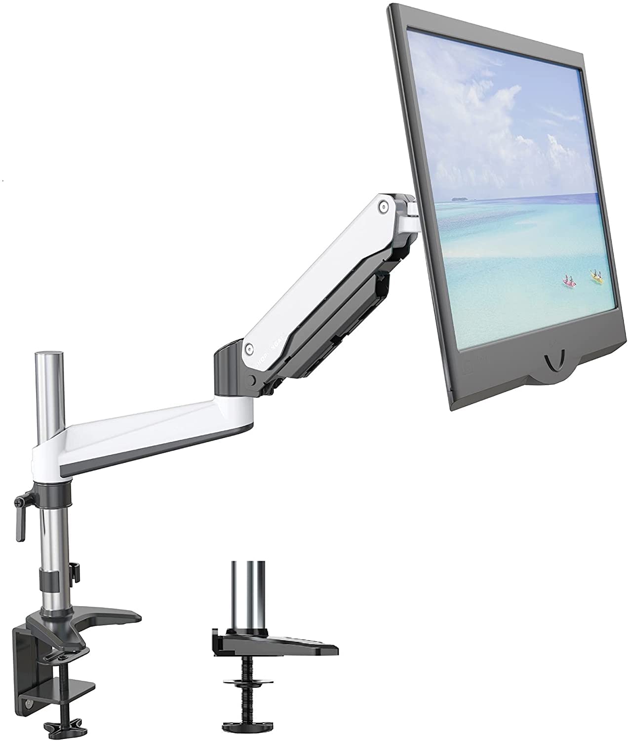 

SHOPPINGALL производительность лучше, чем использованный большим канадским мониторным кронштейном регулировка длины газовая грузоподъемность зажим типа втулки VESA совместимый длина белый