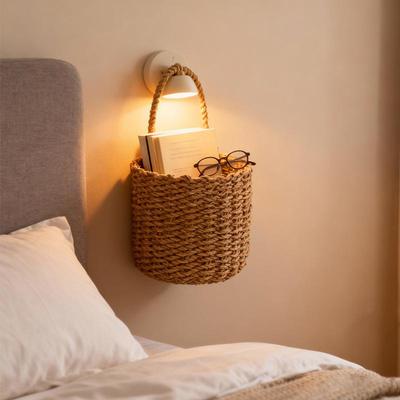 Wall Hanging Basket Boho Style Hand-Woven Hanging Storage Baskets Kitchen Ginger Garlic Scallion Egg Fruit Storage Box