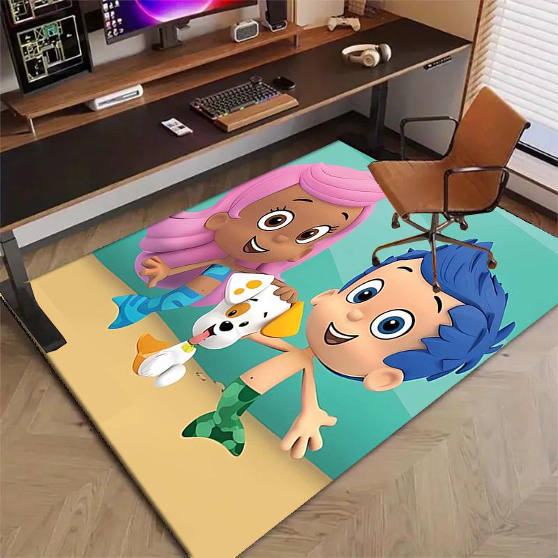 1pc Bubble guppies Design Printed Area Rug Carpet for Bedroom Living Room Home Decor Rugs Mat Non Slip Mat Rug for Bedside