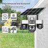 Three-lens Surveillance Camera Outdoor HD Night Vision Full Color Solar Camera
