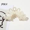 Hair Claw For Buns Back Head Shark Clip, Large Hollow Petal Shape Claw, Bun Holder Lightweight Clip Accessory, Size Shower for Thick And Half-Ties Ice