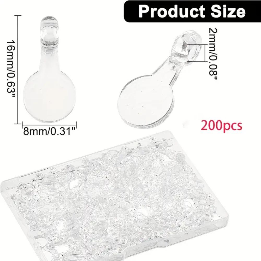 200pcs Transparent Flat Pad Pendants Oval Acrylic Transparent Cabochon Pendants  Home