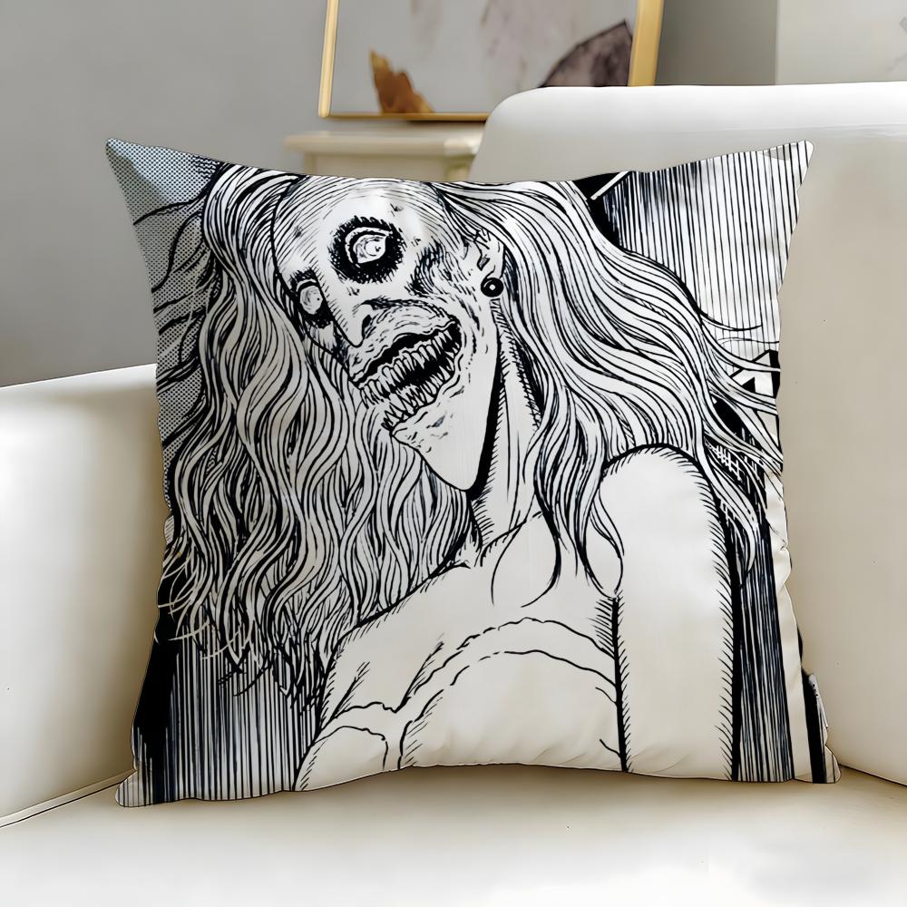 Classic Manga Artist Junji Ito Cushion Cover Soft & Easy-Wash Pillow Case – Versatile For Couch, Bed, Travel And Office