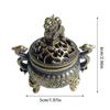 Mini Double Dragon Three Leg Incense Burner Sandalwood Metal Home Office Decor Therapeutic Incense Holder for Relaxatio