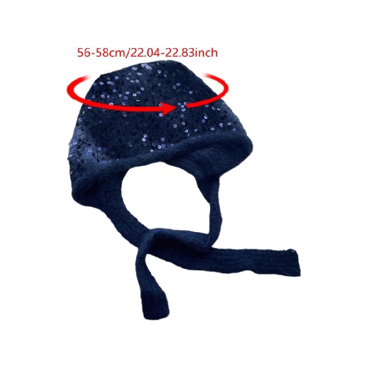 Thicken Furry Hat Trapper Hat Earflap Headwear Knitted Headgear for Outdoors Winter Oversized Hat