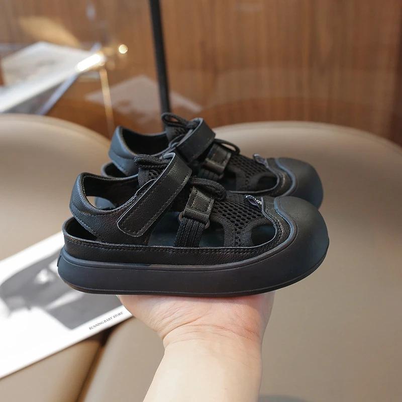 New Arrival Hollow Children Fashion Footwear Soft Durable Rubber Sole Mesh Kids Shoes Comfortable Boy Sandals Beach Shoes I01245