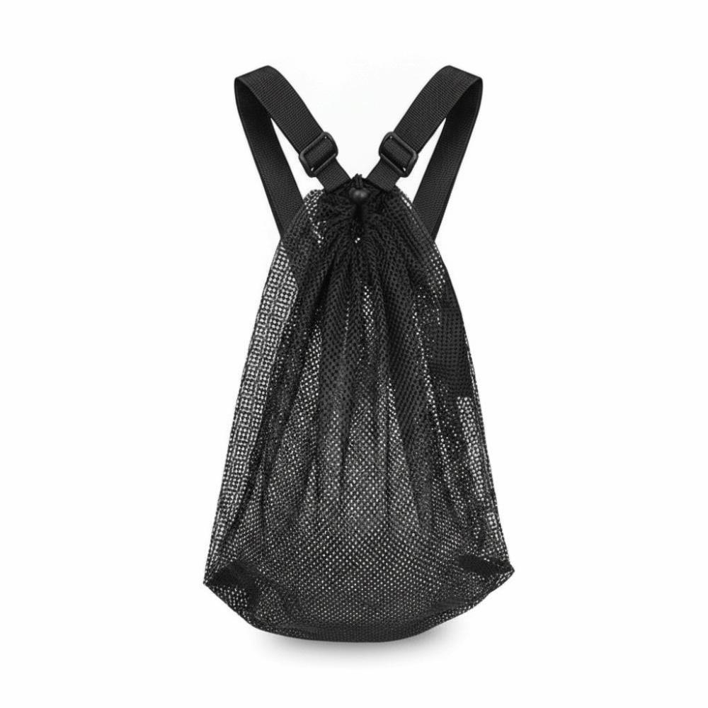 Portable Drawstring Backpack Large Capacity Drawstring Closure Mesh Storage Bag Lightweight Foldable Sports Gym Bag