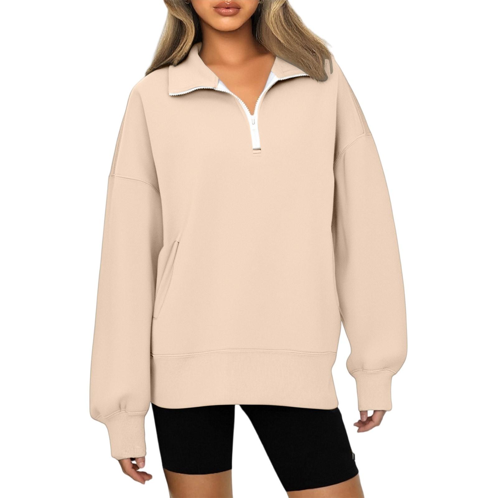 

Модная женская толстовка кэжуал на молнии с лацканами, однотонная, с карманом L жёлтый