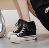 Fashion 12CM High Brand Skateboard Breathable Heightening Shoes Denim Women Fashion Spring Ankle Boot High Brand Platform Wedge Autumn