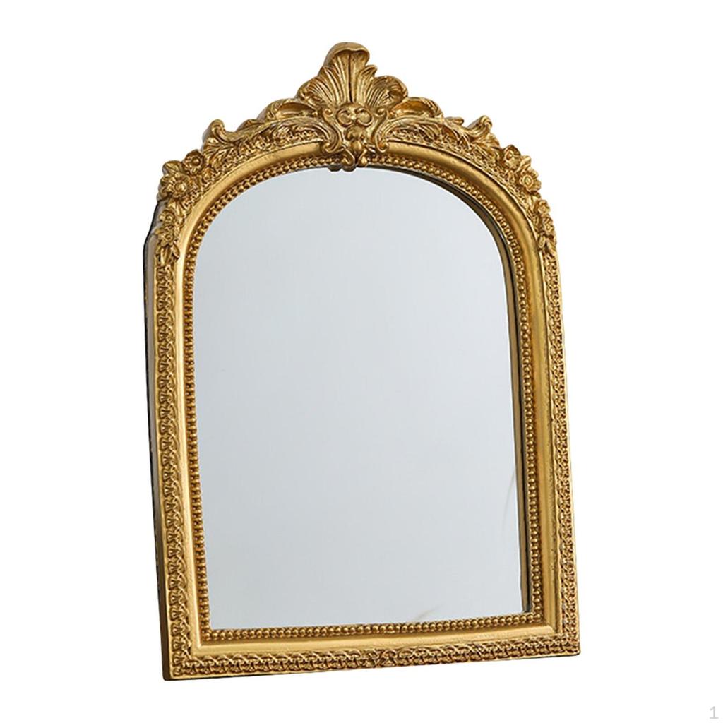 Decorative Vintage Vanity Mirror, Made of Resin, with An Arched Frame, Ideal for Parties.