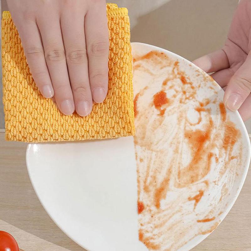 Household Corn Grain Scrubbing Cloth Cleaning Towel Multi-Functional Thickened Kitchen Absorbent Cleaning Dishcloth onesize