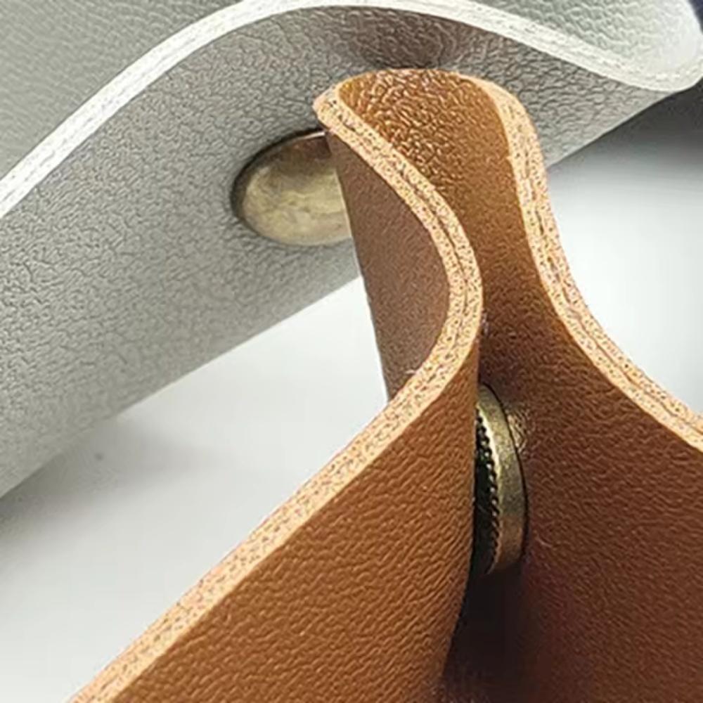 1pc 9.84inX9.84in Leather Storage Box Desktop Storage Tray Jewelry Cosmetic Key Stuff Storage Basket Folding Table Organizer