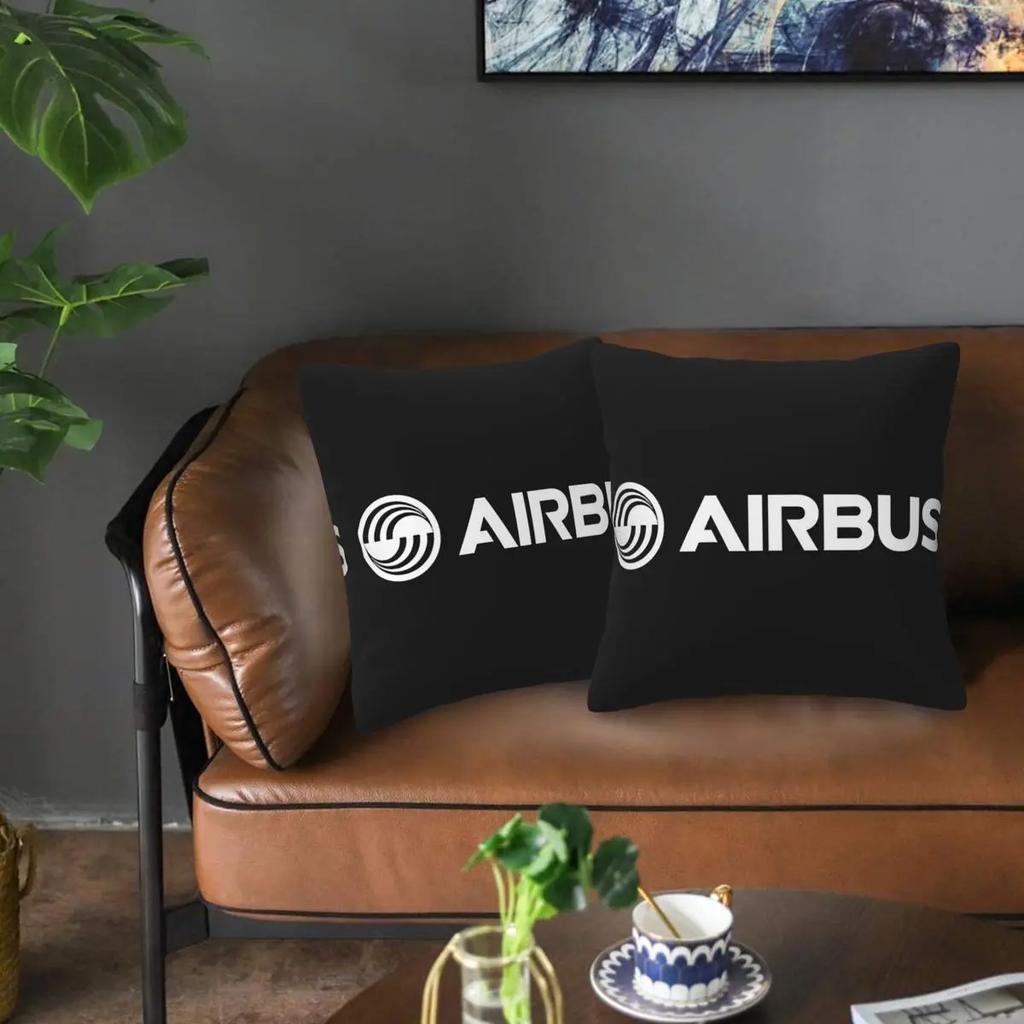 Airbus Logo White 2 Pcs Square Pillowcase Pillow Cover Cushion Decor Comfort Throw Pillow For Home Car
