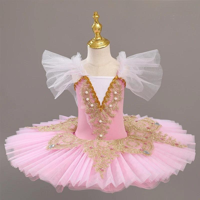 Professional Ballet Tutu Girls White Swan Lake Platter Pancake Tutu Ballerina Party Dress Child Kids Ballet Dance Costume