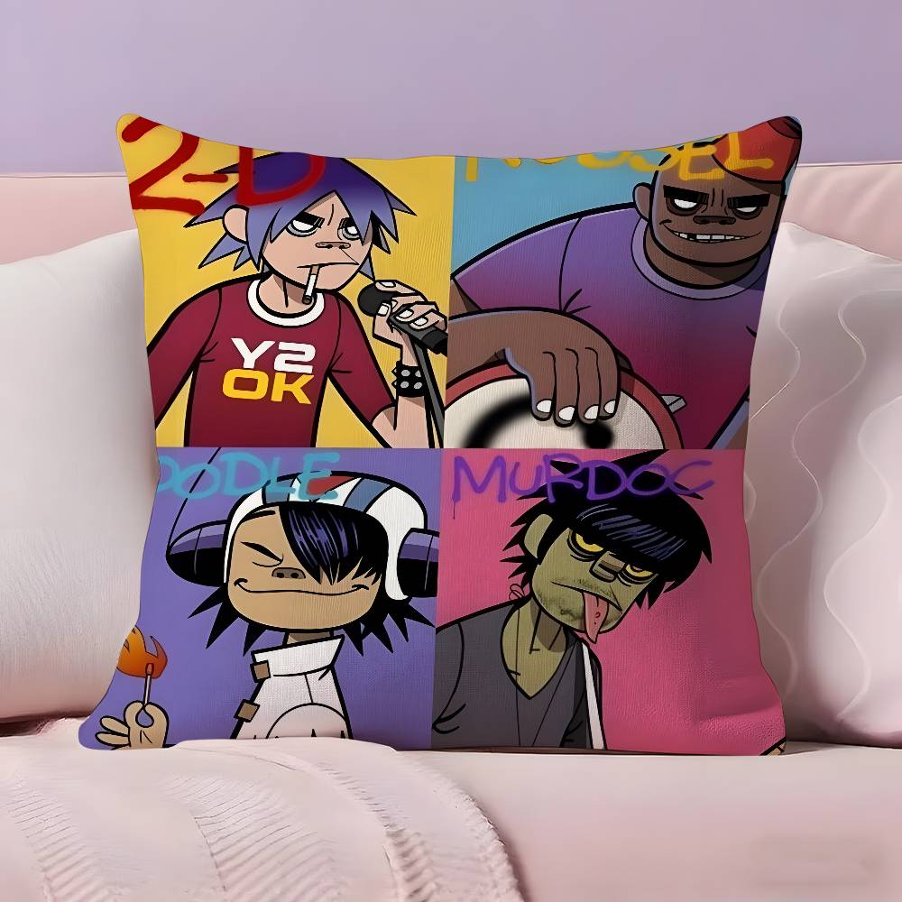 Music Prints G-Gorillaz Pillow Case Pillowcase Ultra Soft Skin Friendly Fabric Cloud Like Comfort & Concealed Zipper