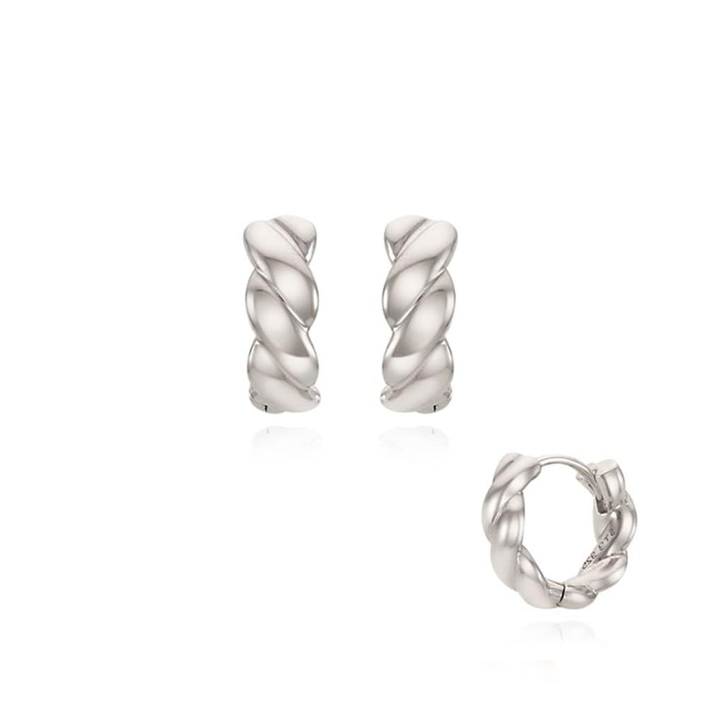 [Stonehenge] Silver One-Touch Earrings Sc1638