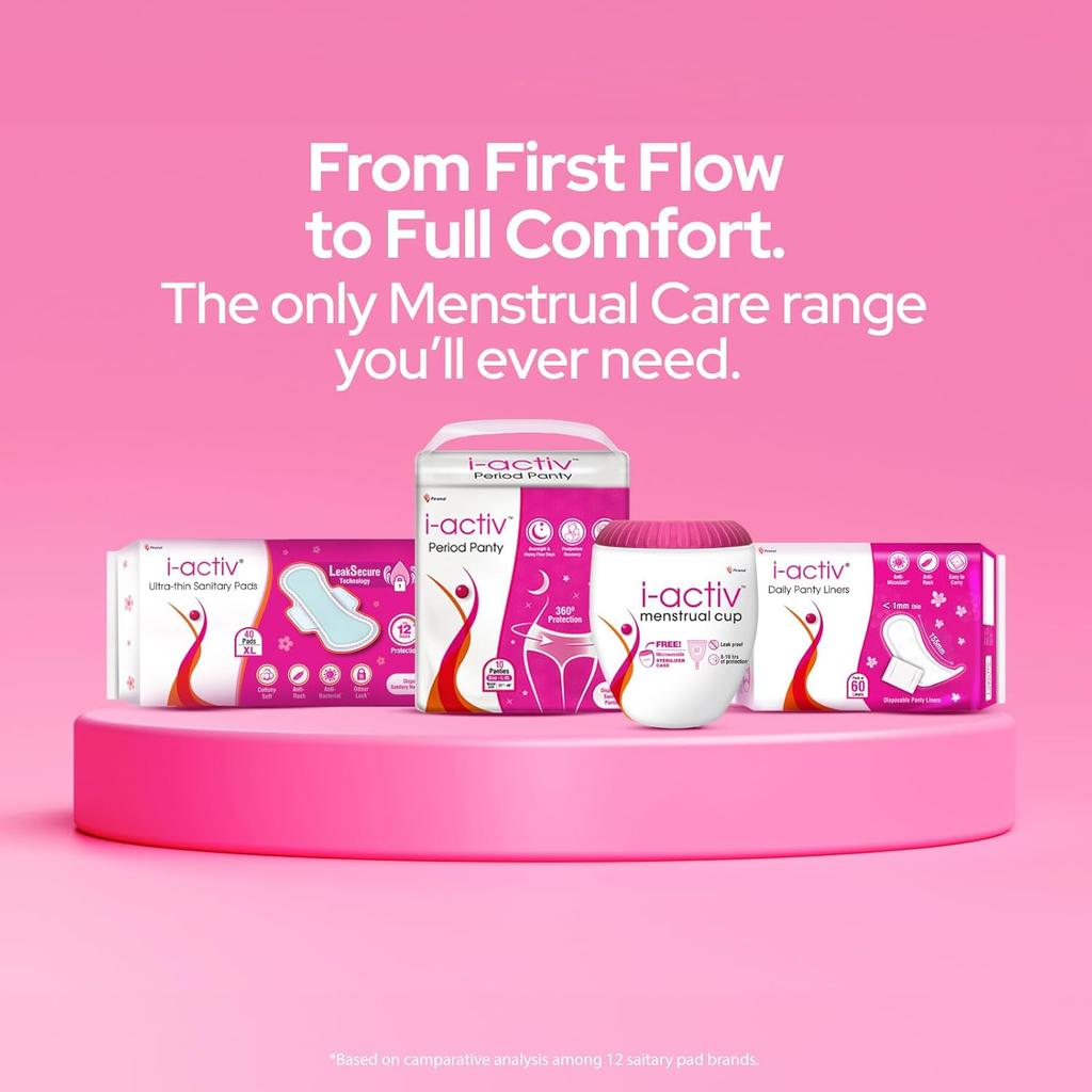 I-activ Period Panty for Women Girls XL-XXL 10's Pack  of 1 Disposable Heavy Flow Maternity Protection 33" To 58"