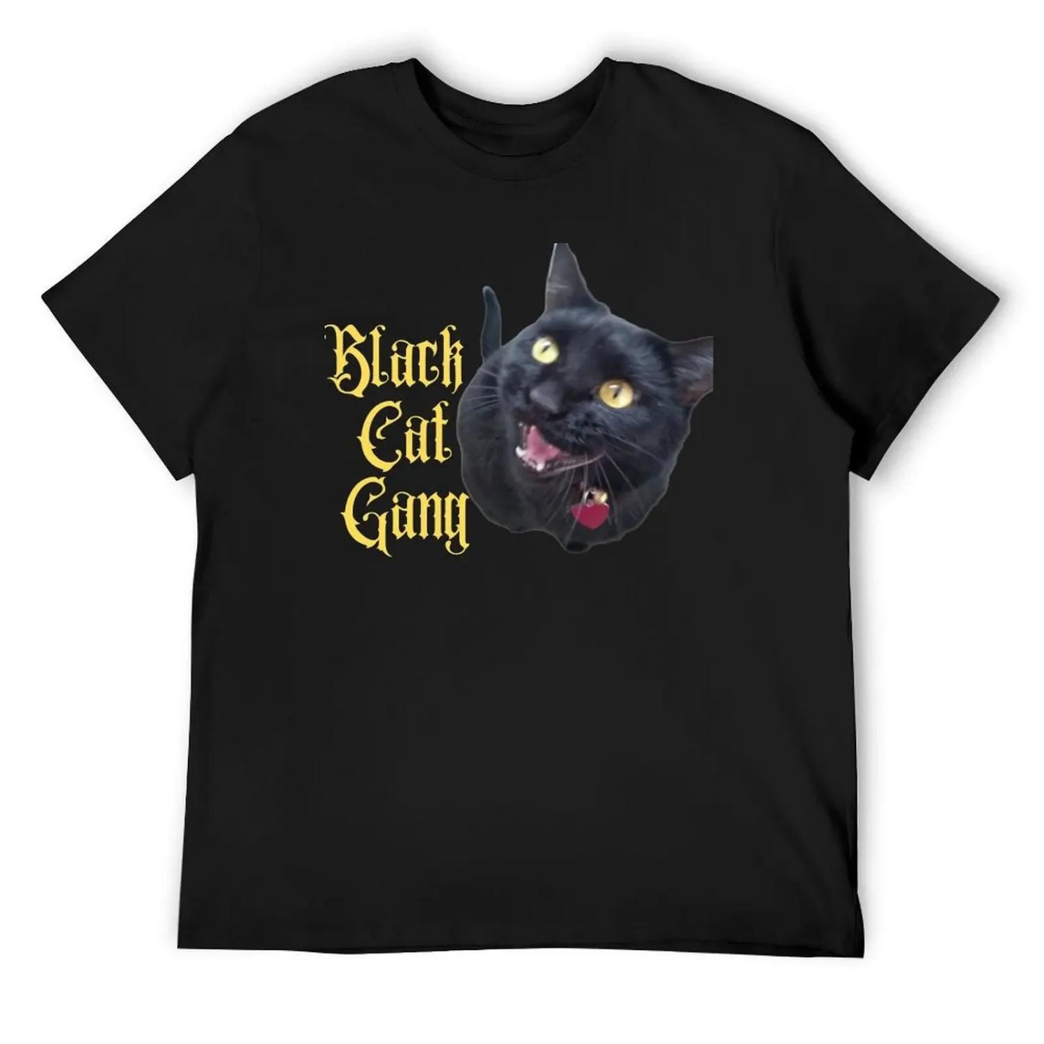 Футболка Black Cat Gang аниме футболка оверсайз футболки оверсайз рэпер графические футболки мужская футболка XXXXXL чёрный