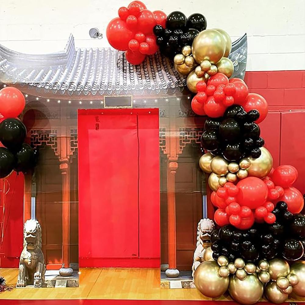 Red Valentine Day Balloons Garland Black Red Balloon Arch Kit New Year Birthday Party Graduation Wedding Anniversary Decoration