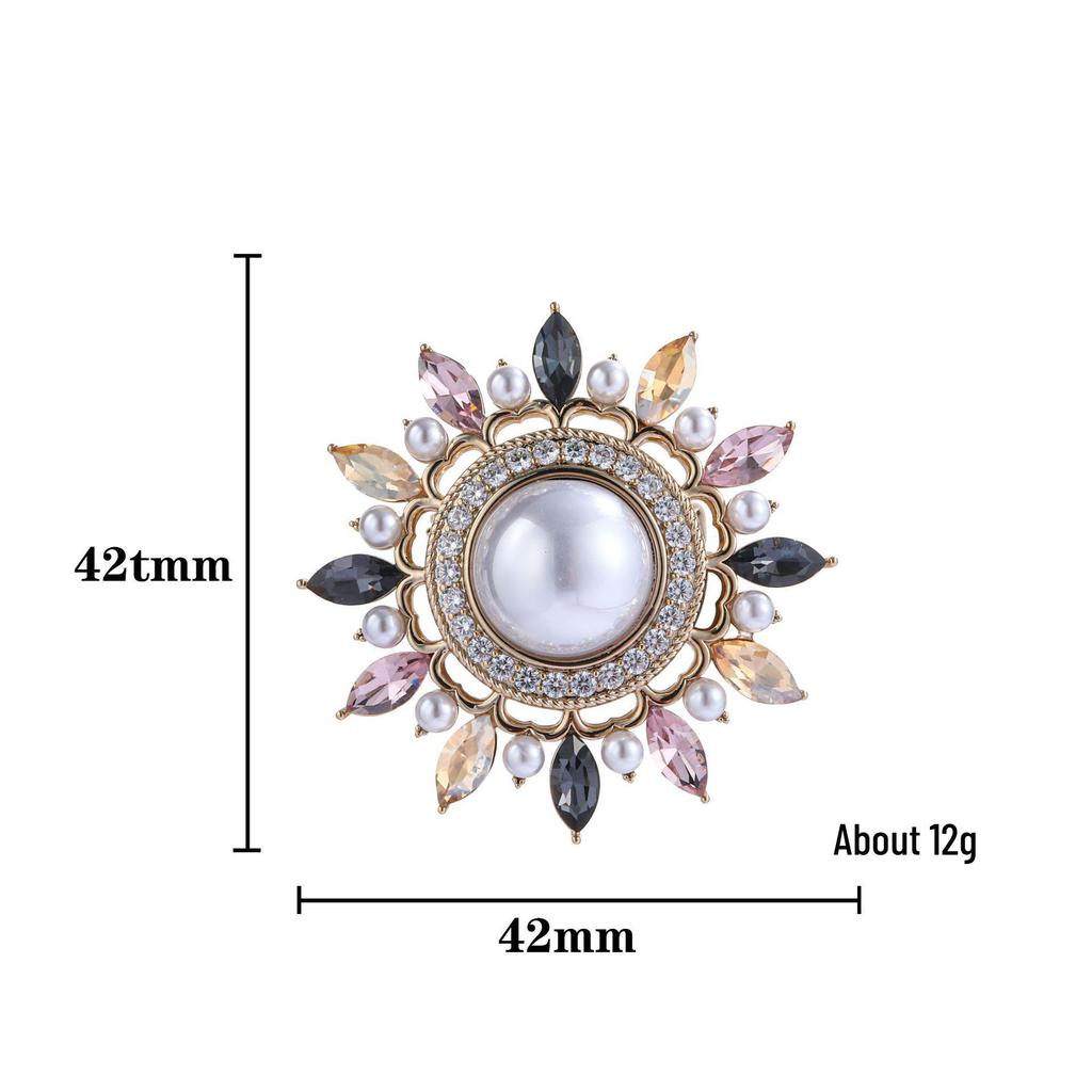 Snowflake & Butterfly Zircon Brooch with Freshwater Pearl for Women's Korean Style Suit Coat