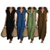 Summer Sleeveless Maxi Dress for Women Casual Deep V Neck Ruffle Long Dress Boho Beach Flowy Sundress with