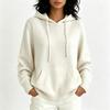 Hooded Knitted Hoodie Women's Autumn/Winter Hoodie Drawstring Pocket Sweater Women's Casual Solid Color Women