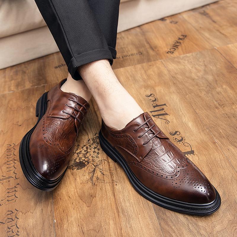 Business Freizeit Schuhe Neu Britisches Weiches Leder Weiche Sohle Innere Höhenerhöhung Bräutigam Hochzeitschuhe