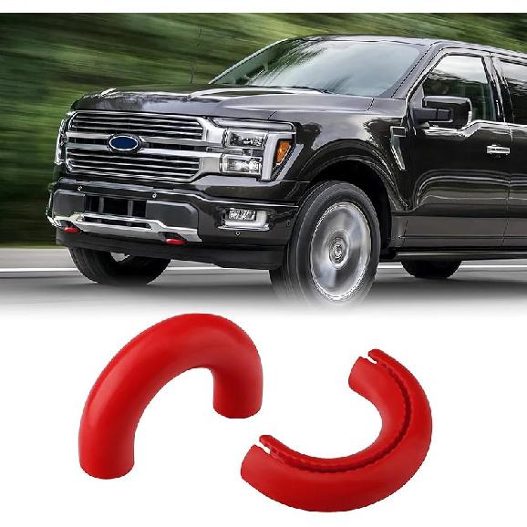 Tow Hooks Covers for Ford F150 2004-2025 Bronco Base/Big Bend/Outer Banks 2021-2025 Compatible with Toyota Tundra Accessories 2017-2021 (Red)
