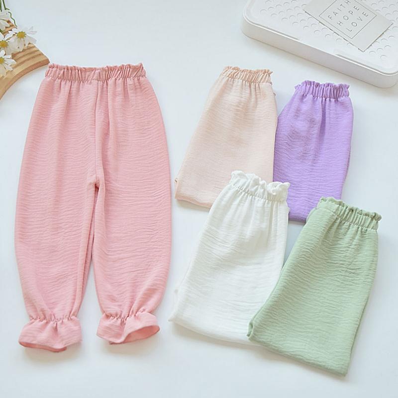 Children's Lantern Pants For Boys Girls Summer Thin Loose Simple Solid Color Kids Trousers Casual Baby Boy Girl Beach Pant 2025