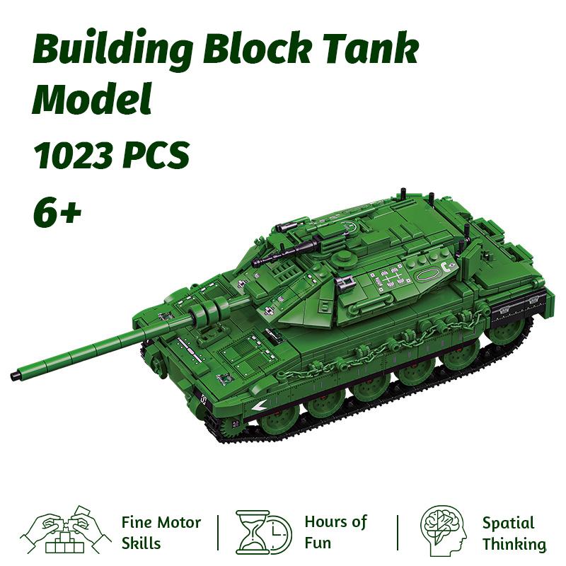 1023 PCS Tank Building Block Toy, Exquisite Tracks, Hand-assembled Educational Ornament
