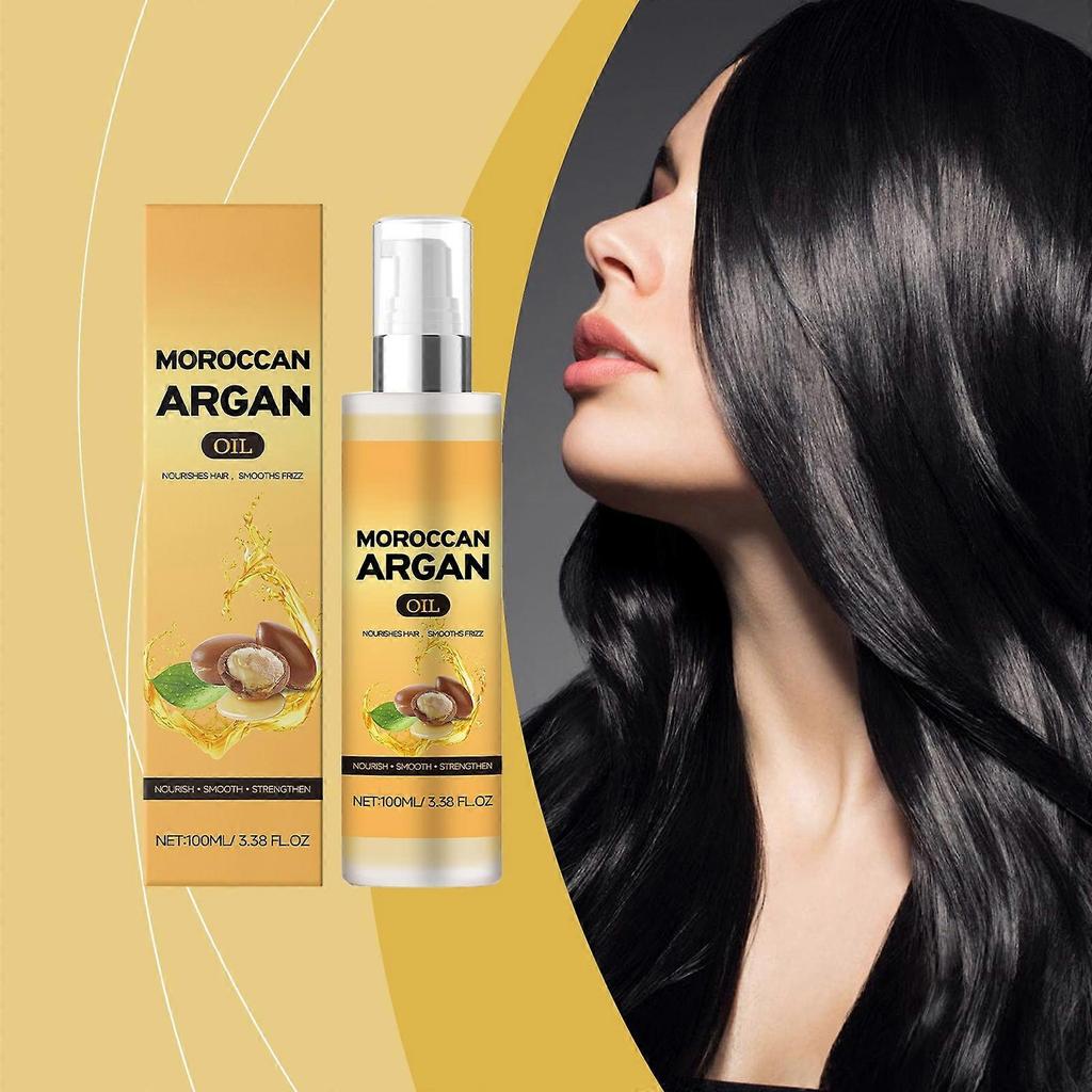 Moroccan Argan Oil Hair Serum 100ml Anti-Frizz Repair Treatment for Dry Damaged Hair Shine & Smooth