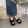 High-End-Mode Dicksohlige Slipper für Damen Sommer-Outdoor-Bekleidung 2025 neu Keilabsatz Kleine höhenverstärkende Strand-Ein-Wort-Slipper